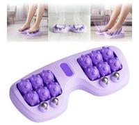 Portable Dual Foot Massage Roller, Foot Roller Massager for Plantar Fasciitis Relief, Deep Tissue Muscle Massage for Home, Office and Gym Use, Purple Cat Paw Design
