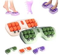 Portable Dual Foot Massage Roller, Foots Roller Massager Plantar Fasciitis, Dual Pressure Point Feet Acupressure Relief Tool for Home and Office Use (AC)