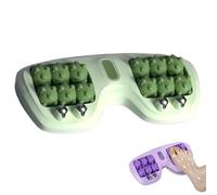 Portable Dual Foot Massage Roller, Two Techniques Foot Roller Massager, Deep Tissue Muscle Massage Tool, Stress Relief for Home Office Use Green