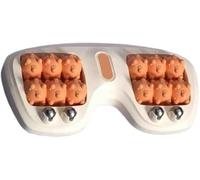 Portable Dual Foot Massager with Paw Nodes & Free Chart | Deep Tissue Acupressure Roller for Plantar Fascia, Muscle Stress Relief | Home/Office Magnetic Therapy (Orange)