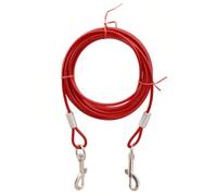 Portable Dual Hook Dog Tie Out Tether Cable Sturdy Outdoor Lead Daily Yard Camping Restraint for Canines