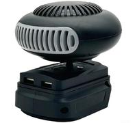 Portable Dual Mode Battery Heater with Hot and Cold Air, 360° Rotating Cordless Fan Blower, Dual USB Ports, for 18V/20V Lithium Battery Power Tools in Red and Black(HotBlower-MT-2USB)