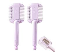 Portable Dual-Use Hair Trimming Comb, 2-in-1 Razor Comb Tool，2 pcs Purple
