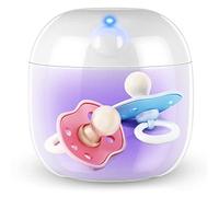 Portable Dummy Steriliser, Mini UV-C Sanitizer Box for Pacifier, 99.99% Sterilization in 3 Mins, USB-C Rechargeable, Mini Sterilizer Box for Baby Pacifier, Bottle Nipples and More (White)