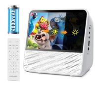 Portable DVD Player with 4000mAh Rechargeable Battery, Supports Disc/Bluetooth/USB/AV, Car CD DVD Players White