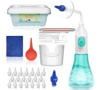 Portable Ear Wax Removal Kit - Travel-Friendly Self-Operated Ear Cleaner with Mini Spray Bottle, LED Ear Spoon & Storage Box - Ear Irrigation System for On-the-Go Care Box Green