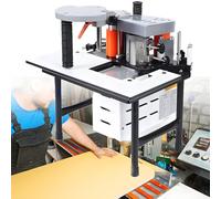 Portable Edge Bander Machine for Woodworking, Double-Sided Gluing with Adjustable Speed, Ideal for Right Angle and Curve Applications