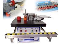 Portable Edge Banding Machine 1200W, Automatic Feed 2-6m/min, Double Sided Desktop Gluing with Break Belt Upgrade & 120-220°C Temperature Range