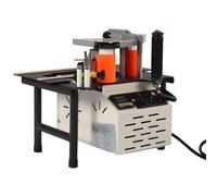 Portable Edge Banding Machine, Woodworking Trimmer with Double-Sided Gluing System, 1200W hot melt Adhesive, Adjustable Edge Height 7-60mm, Curve and Straight Panel Cabinet Tool(Black)