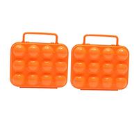 Portable Egg Box 2pcs Pp Egg Carrier Orange Outdoor Hiking | Buckle Design, Crush Resistant and Unbreakable Build, Portable Storage for 12 Eggs, Compact Two Pack