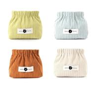 Portable Elastic Cord Storage Bag, Corduroy Lipstick Bag, Elastic Hair Scrunchie Organiser