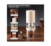 Portable Electric Burr Coffee Grinder Visual Bean Hopper 38 External Grind Settings 1.8X Faster 2000mAh for Travel B