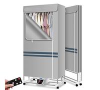 Portable Electric Clothes Dryer - 1500W Quick Drying Machine with Remote Control and Cover for Apartment and Hotel Indoor Use