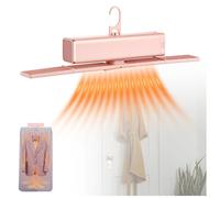 Portable Electric Clothes Dryer, With Cover,400w,7 Timed Heat Settings Holds up to 5kg Electric Drying Rack, For Flats, Dormitories, Travel and Camping,Pink