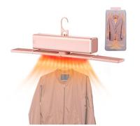 Portable Electric Clothes Dryer, With Cover,400w,80℃ Constant Temperature,Low Noise Electric Air Dryers Clothes Indoor Heated, For Apartments Rv Travel, Dormitories,Pink