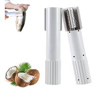 Portable Electric Coconut Grater Machine, Handheld Cordless Shredder with Anti-Splash Stainless Steel Roller for Coconut, Fish & Vegetables (White)