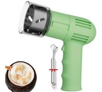 Portable Electric Coconut Opener Tool, Rechargeable Stainless Steel Coconut Punch with Nonslip Handle, for Shops and Restaurants (Green)