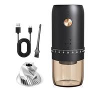 Portable Electric Coffee Grinder， Upgraded External Adjustable 40 Levels Fine to Coarse Settings, Stainless Steel Conical Burr Rechargeable and Faster Grinding for Office,Home,Camping,Travel,Black