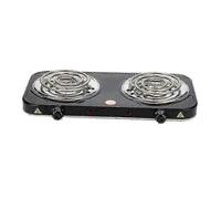 Portable Electric Coil Burner With Indicator Lights, Practical Burner Cooktop for Cooking and Outdoor Use Double 2000W Black
