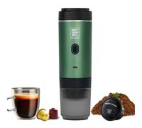Portable Electric Espresso Machine, 20 Bar Mini Small Car Coffee Maker for Travel, Self-Heating Battery Powered Coffee Brewer Compatible with Ground Coffee & NS Capsules, Green