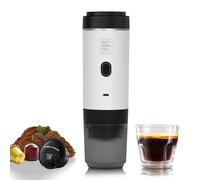Portable Electric Espresso Machine, 20 Bar Mini Small Car Coffee Maker for Travel, Self-Heating Battery Powered Coffee Brewer Compatible with Ground Coffee & NS Capsules, White