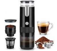 Portable Electric Espresso Machine for Travel, Mini Camping Coffee Maker | Portable Espresso Maker for Ground Coffee and K Cup Capsules, Brews in 30 Seconds and Pocket Sized for Camping and Travel