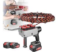 Portable Electric Fish Tape, Cordless Wall Wiring Machine, 50M/Min Wire Puller, Ideal for Construction and Hydropower Projects, Includes 2 Batteries