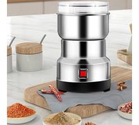 Portable Electric Grain Grinder, Multifunction Smash Machine with 4-Blade Steel Knife, 10-Second Fast Grinding for Nuts, Grains, Medicinal Materials