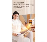 Portable Electric Heater with Simulated Fireplace Flame, Automatic Safety Shutoff, Quiet Operation, and Fast Warm Air Distribution