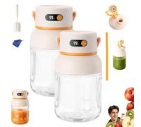 Portable Electric Juicer Cup with Zero Cord Hassle, Fresh Juicer Portable Blender with Digital Display, Leakproof USB-C Rechargeable Personal Blender for Home, Travel, Easy Clean (2a,1000ml)