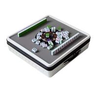Portable Electric Mahjong Table with 144 Magnetic Tiles - Compact Travel Size, Lightweight Design, Easy Carry for Mini Games