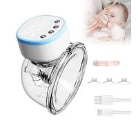 Portable Electric Milk Pump, Handsfree Painless Milk Pump with 5 Modes and 15 Power, Leak-Proof, Silent Milk Pump with Flanges 17/19/22mm