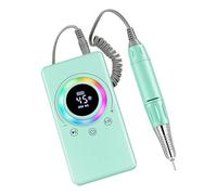Portable Electric Nail Drill - Adjustable Speed (LCD Display), Forward/Reverse Rotation, Colorful LED Light, Gel Nail Removal Grinder