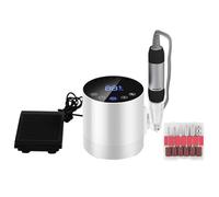 Portable Electric Nail Drill File, 35000RPM Professional Rechargeable Nail File Machine for Acrylic Nails Gel Polishing Removing with LCD Display,Touchscreen Buttons,Foot Pedal, Bits-White