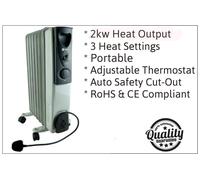 Portable Electric Oil Filled Radiator Electric Caravan Heater 240V Fin 5 7 9 11