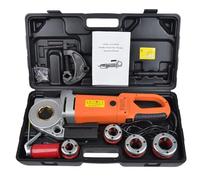 Portable Electric Pipe Threader Machine, Handheld Copper Motor Wire Tool, Lightweight & Compact Design, Includes 6 Heads, 110V
