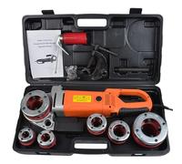 Portable Electric Pipe Threader,Pipe Threader Machine Copper Motor,Handheld Pipe Threader Wire Machine,Portable,Lightweight & Compact(110v,6heads)