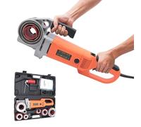 Portable Electric Pipe Threader Set with 6 Dies, 2300W Handheld Threading Machine for Galvanised Pipes, Low Noise & Replaceable Carbon Brushes