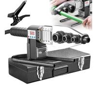 Portable Electric Pipe Welding Machine, 100-320°C PVC Heater with Digital Thermostat, U-Shaped Base, Includes 6 Die Heads for Effective Pipe Welding