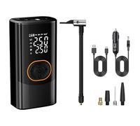 Portable Electric Pump, Smart Inflator, 4 Inflation Modes with Auto Stop, Built-In 3 Led Light Settings, Air Pump for Car, Motorcycle, Bike, Balls, Travel, 3.07x1.93x5.94 Inches