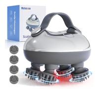 Portable Electric Scalp Massager, Rechargeable IPX7 Waterproof Heated Scalp Massager w/ 100 Kneading Nodes, 3 Speed Modes, 2 Massage Styles for Body Massage & Face Cleaning- Women,Men,Pets (Silver）