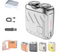 Portable Electric Shaver, Mini Double Head Shaver, Wet and Dry Use, 9000 RPM High Torque Motor, LCD Display, USB Rechargeable, for Men