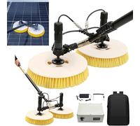 Portable Electric Solar Panel Cleaning Brush with Telescopic Pole and Rotating Nylon Bristles
