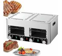 Portable Electric Steak Grill, Indoor Countertop Oven, Smokeless Grill Steak Oven for Broil Chicken Beef Pork and Vegetables, Fruits