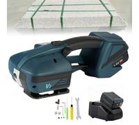 Portable Electric Strapping Machine, Electric Wood Strapping Tool, 4000ma Battery, 1/2" - 5/8" Pp/Pet, Adjustabl 400-3200n, For Newspapers, Cartons, Textiles, Pipes