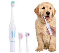 Portable Electric Toothbrush for Pets, White Plastic Cleaning Brush