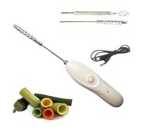 Portable Electric Vegetable Corer, Cordless Zucchini Corer & Fish Scale Scraper, Rechargeable Stainless Steel Fruit Digging Tool with 2 Cutter Heads for Kitchen