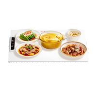 Portable Electric Warming Tray, Adjustable Temperature Hot Plate for Food, Foldable Heating Mat for Rapid Meal Warming at Home or Office