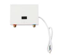 Portable Electric Water Heater, 220V/5500W Tankless Mini Hot Water Instant Power Heater Under Sink Touch & Digital LCD Display for Home Kitchen Bathroom (White Body, White Screen)