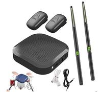 Portable Electronic Air Drum Kit - Noiseless Practice for Beginners, Professionals & On-the-Go Musicians(Black)